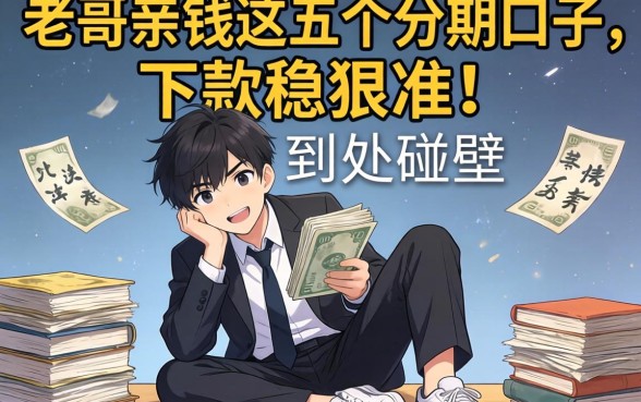 急需用钱到处碰壁?老哥亲测这五个分期口子,下款稳狠准!