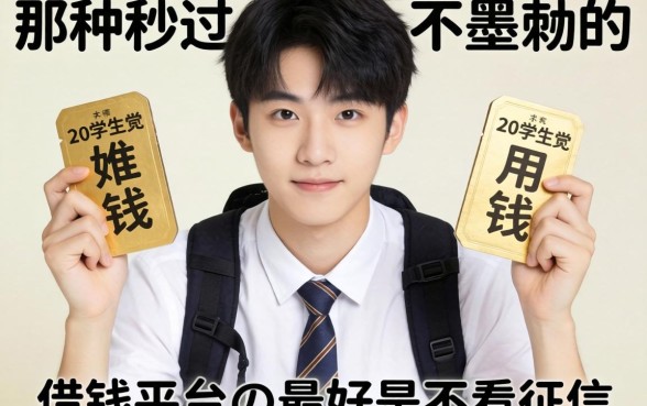 急用钱!20岁学生党求推荐那种秒过不墨迹的借钱平台,最好是不看征信的!