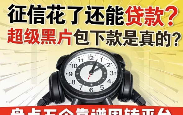征信花了还能贷款吗？2026超级黑户包下款是真的吗？盘点五个靠谱周转平台