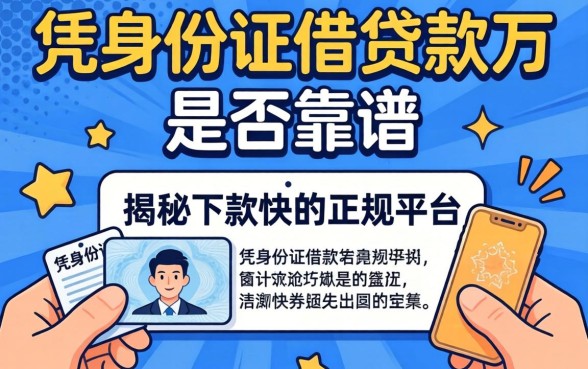 急需周转怎么办？凭身份证借贷款万是否靠谱？揭秘下款快的正规平台有哪些