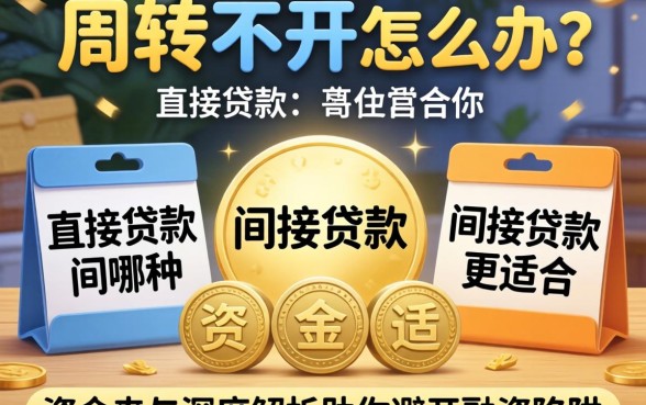 资金周转不开怎么办?直接贷款与间接贷款哪种更适合你?深度解析助你避开融资陷阱