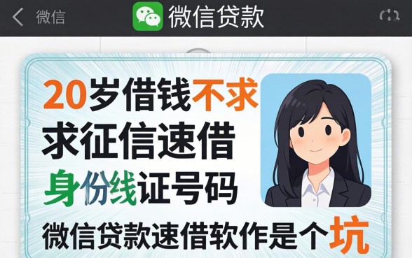 我试了微信贷款需要身份证号码，发现20岁借钱不求征信速借软件是个坑