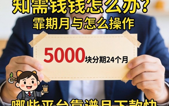 急需用钱怎么办？5000块分期24个月怎么操作？哪些平台靠谱且下款快？