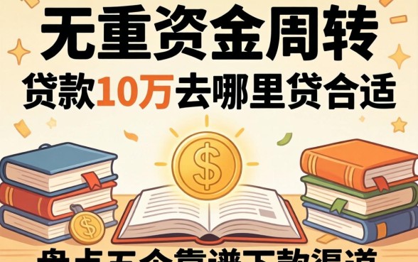急需资金周转？贷款10万去哪里贷合适？盘点五个靠谱下款渠道