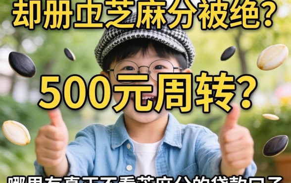 急需500元周转却因芝麻分被拒？哪里有真正不看芝麻分的贷款口子？