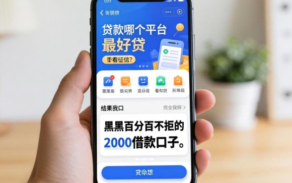 我试了手机上贷款哪个平台最好贷不看征信的黑户百分百不拒的2000借款口子，结果和我想的完全不一样