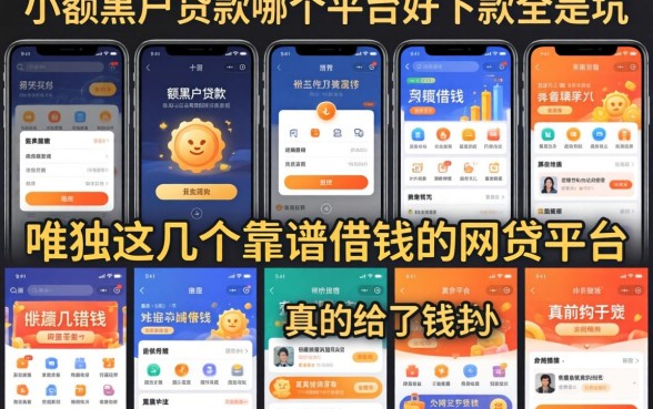 我试了十几个平台,发现小额黑户贷款哪个平台好下款全是坑,唯独这几个靠谱借钱的网贷平台真的给了钱