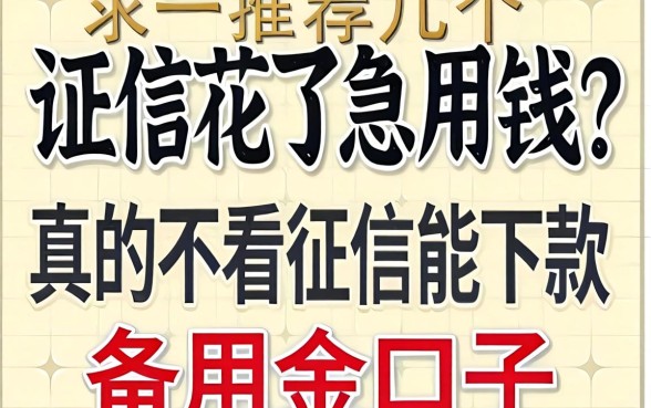征信花了急用钱？求推荐几个真的不看征信能下款的备用金口子！