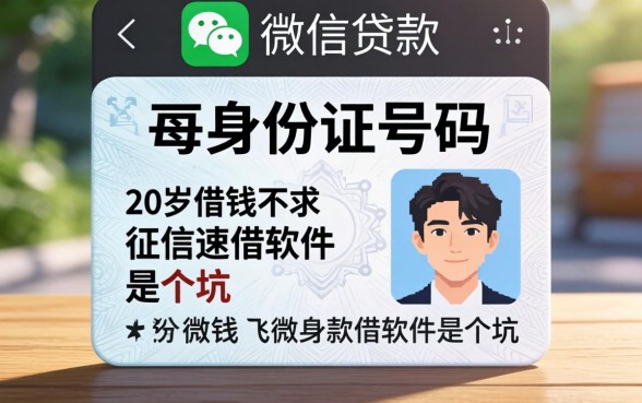我试了微信贷款需要身份证号码，发现20岁借钱不求征信速借软件是个坑