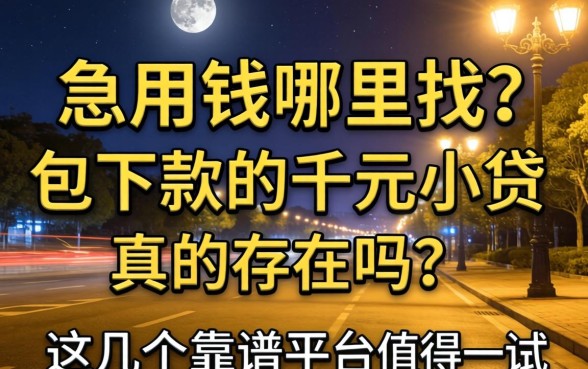 深夜急用钱哪里找？2026包下款的千元小贷真的存在吗？这几个靠谱平台值得一试