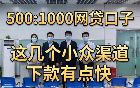 揭秘500到1000网贷口子：这几个小众渠道下款有点快