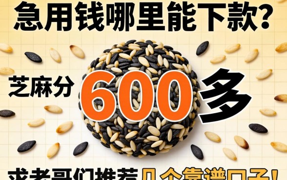 芝麻分600多,急用钱哪里能下款?求老哥们推荐几个靠谱口子!