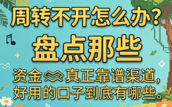 资金周转不开怎么办？盘点那些真正靠谱的渠道，2026好用的口子到底有哪些？