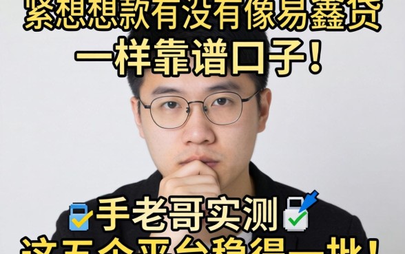 手头紧想下款有没有像易鑫贷一样靠谱的口子？老哥实测这五个平台稳得一批！