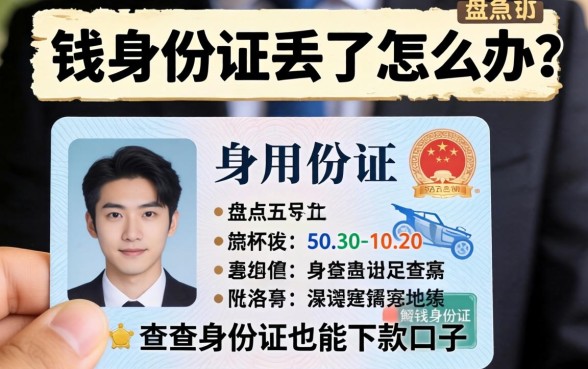 急用钱身份证丢了怎么办？盘点五个不查身份证也能下款的口子