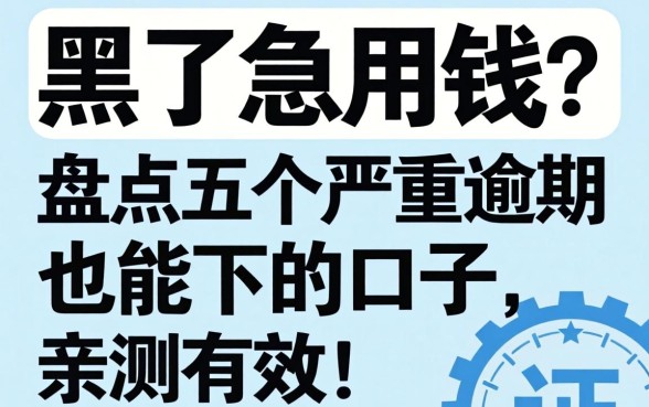 征信黑了急用钱?盘点五个严重逾期也能下的口子,亲测有效!