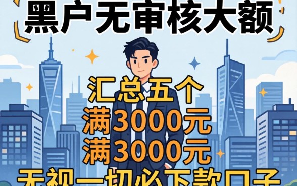 黑户无审核大额2026，汇总五个3000元无视一切必下款的口子