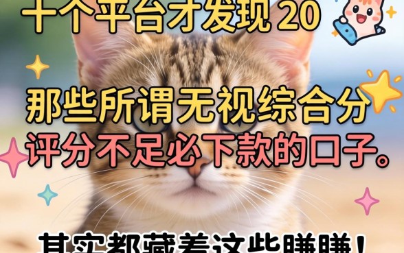 我试了十几个平台才发现,那些所谓无视综合评分不足必下款的口子,其实都藏着这些猫腻