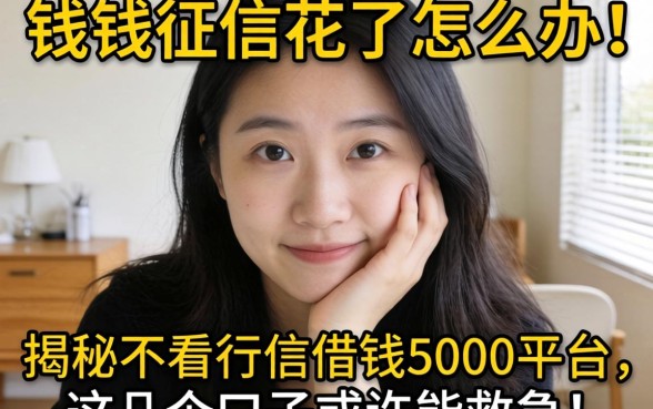 急需用钱征信花了怎么办?揭秘不看征信借钱5000平台,这几个口子或许能救急!