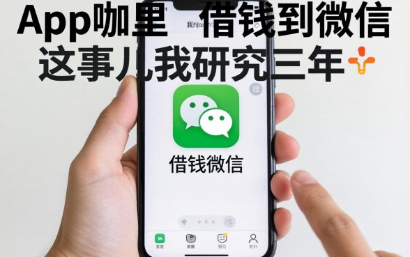 手机app哪里可以借钱到微信？这事儿我研究了三年