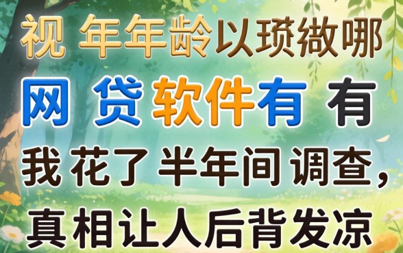 无视年龄的网贷软件有哪些？我花了半年调查，真相让人后背发凉