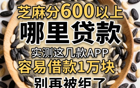 芝麻分600以上哪里可以贷款?实测这几款APP容易借款1万块,别再被拒了