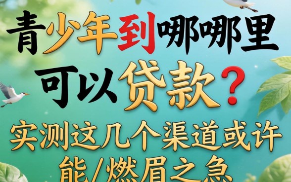未成年到哪里可以贷款？实测这几个渠道或许能解燃眉之急