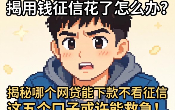 急用钱征信花了怎么办?揭秘哪个网贷能下款不看征信的平台,这五个口子或许能救急!