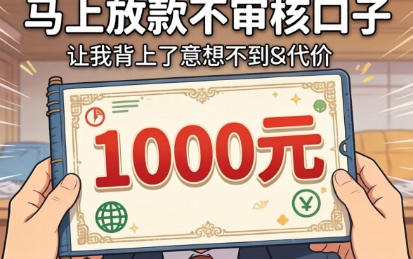 我借了1000元马上放款不审核的口子，结果让我背上了意想不到的代价