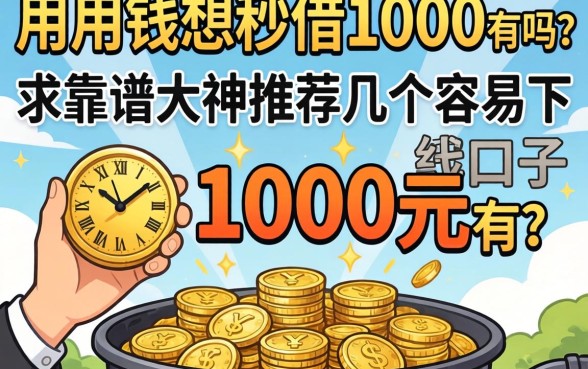 急用钱想秒借1000元有吗？求靠谱大神推荐几个容易下的口子！