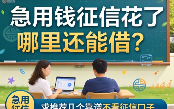 急用钱征信花了哪里还能借？求推荐几个靠谱不看征信的口子！