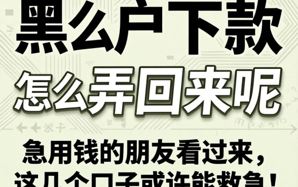 无视黑户下款怎么弄回来呢？急用钱的朋友看过来，这几个口子或许能救急！