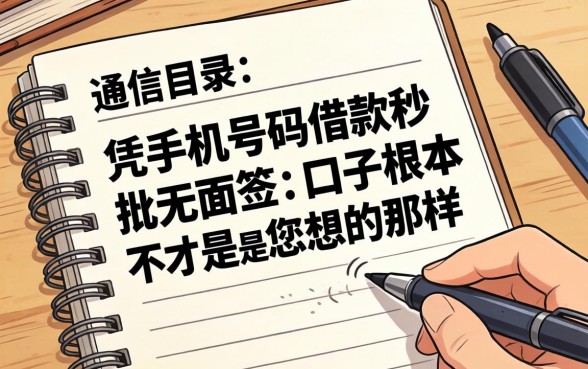 我翻遍了通讯录才发现，凭手机号码借款秒批无面签的口子根本不是你想的那样