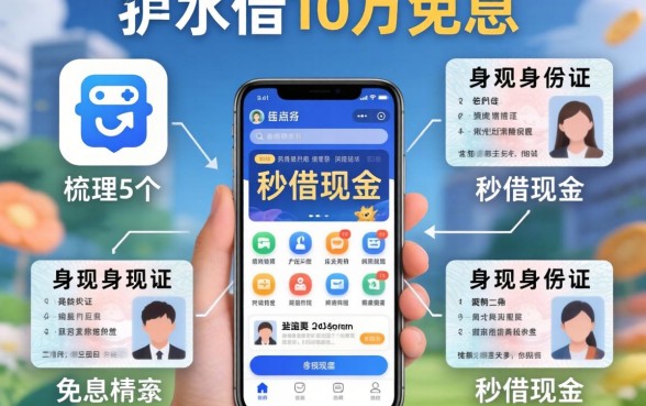 怎么能借10万免息，梳理5个手机身份证秒借现金的app