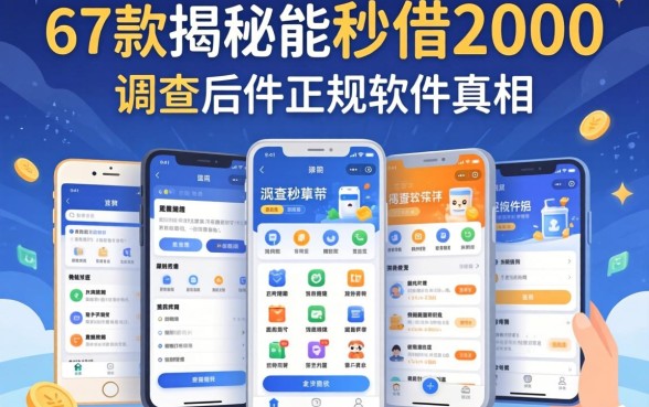 调查了87款产品后，揭秘能秒借2000的正规软件真相