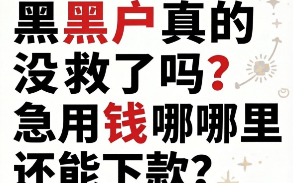 网黑黑户真的没救了吗？急用钱哪里还能下款？