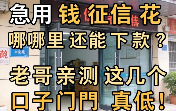 急用钱征信花哪里还能下款?老哥亲测这几个口子门槛真低!