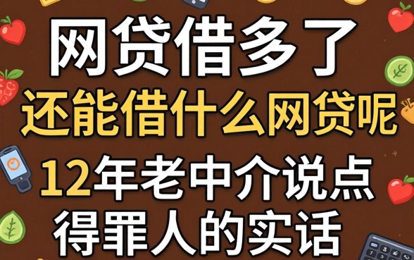 网贷借多了还能借什么网贷呢？12年老中介说点得罪人的实话
