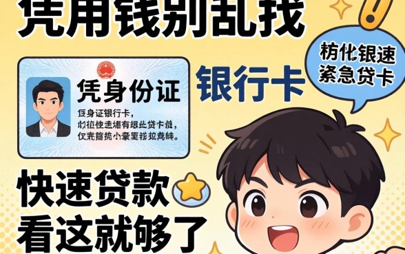 急用钱别乱找,凭身份证银行卡快速贷款看这就够了