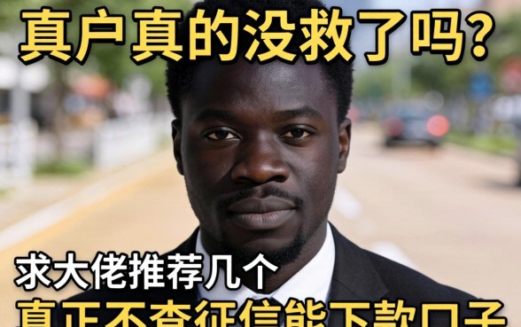 黑户真的没救了吗？求大佬推荐几个真正不查征信能下款的口子！
