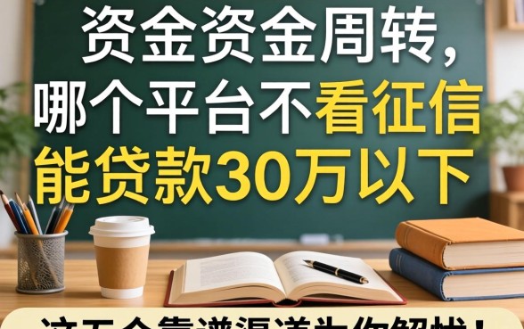 急需资金周转?哪个平台不看征信能贷款30万以下,这五个靠谱渠道为你解忧