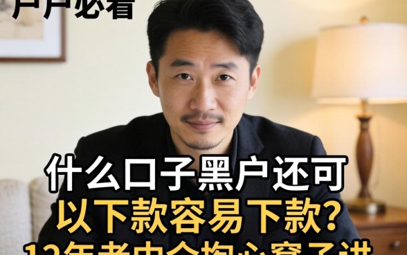 黑户必看：什么口子黑户还可以下款容易下款？12年老中介掏心窝子讲