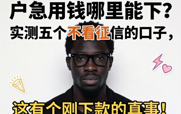 黑户急用钱哪里能下?实测五个不看征信的口子,这有个刚下款的真事!