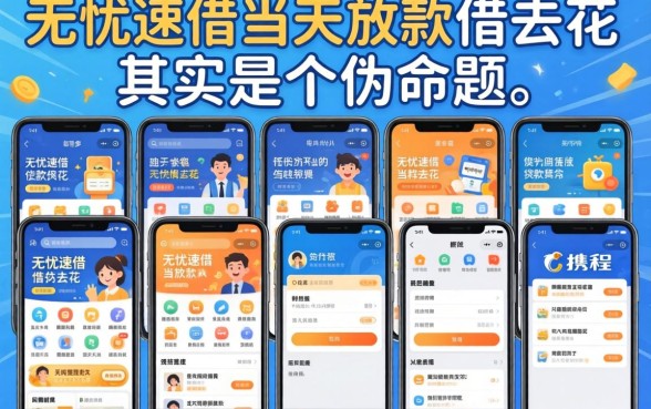 我试用了十几款像携程借去花一样的贷款平台，发现无忧速借当天放款其实是个伪命题