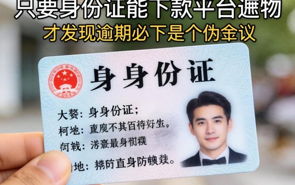 我试了那些只要身份证就能下款的平台，才发现逾期必下是个伪命题