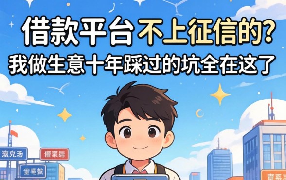 都有哪些借款平台不上征信的？我做生意十年踩过的坑全在这了