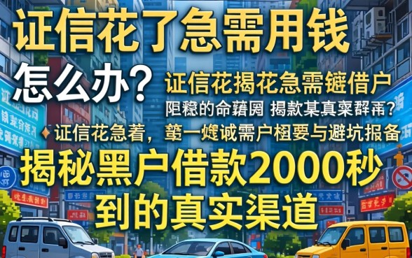征信花了急需用钱怎么办？揭秘黑户借款2000秒到的真实渠道与避坑指南
