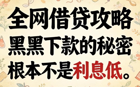 我翻烂了全网借贷攻略,发现黑户下款的秘密根本不是利息低