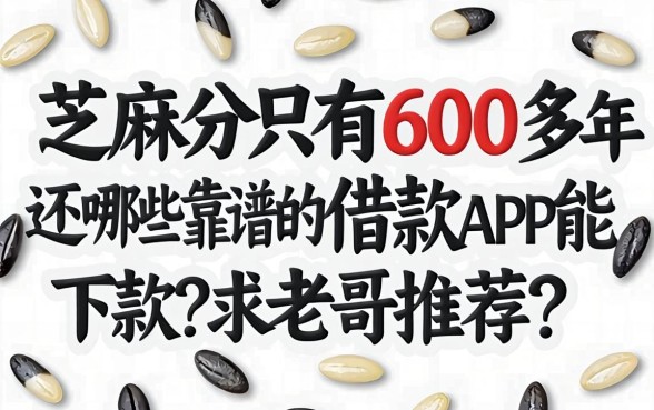 芝麻分只有600多，2026年还有哪些靠谱的借款app能下款？求老哥推荐！