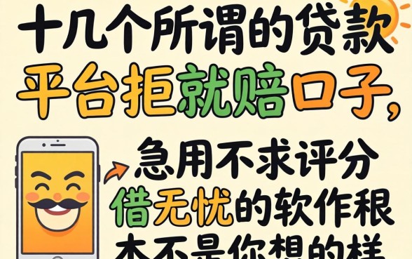 我试了十几个所谓的贷款平台拒就赔的口子,发现急用不求评分快借无忧的软件根本不是你想的那样